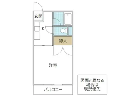 山本コーポ(1K/2階)の間取り写真