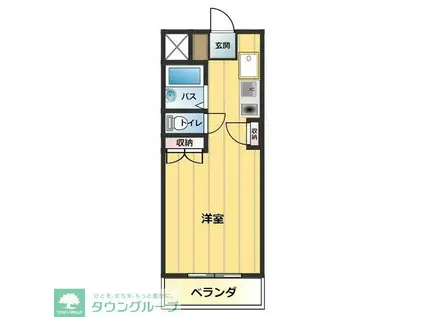 ロワールハイム(ワンルーム/1階)の間取り写真