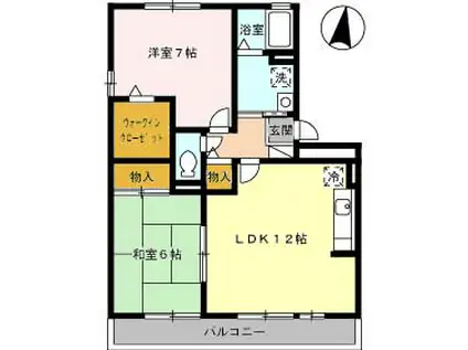 グレイス高(2LDK/2階)の間取り写真