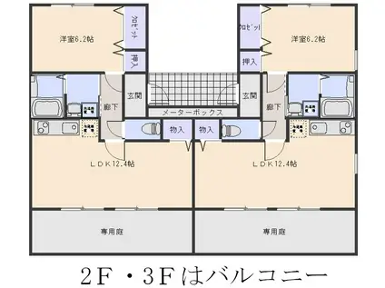 グリーンゲイブルズ(1LDK/3階)の間取り写真