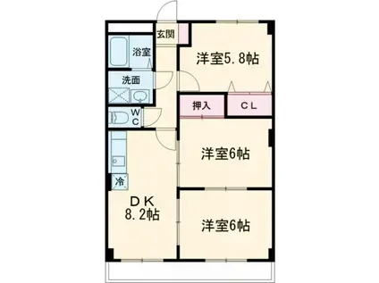 サンメゾン・スギ(3DK/2階)の間取り写真