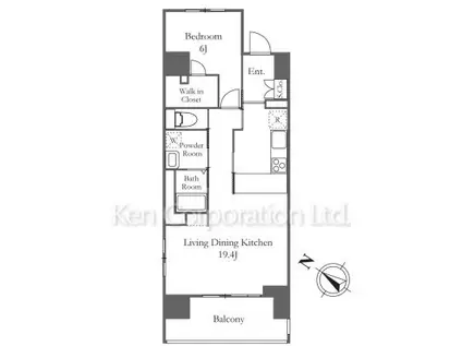 リーラ横浜川和町(1LDK/8階)の間取り写真