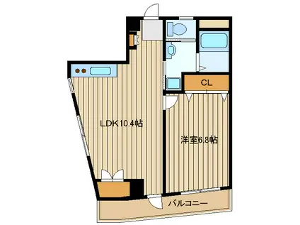 横山ハイツ(1LDK/2階)の間取り写真