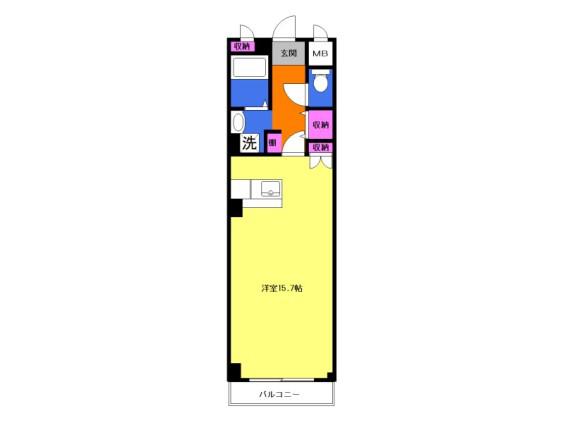アメニティマンション(1K/1階)の間取り写真