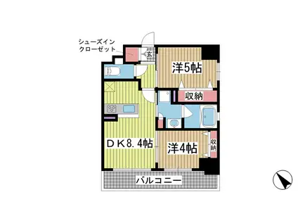 エステムプラザ神戸大開通ルミナス(2DK/7階)の間取り写真