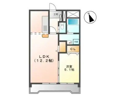 カムパース浄水(1LDK/3階)の間取り写真