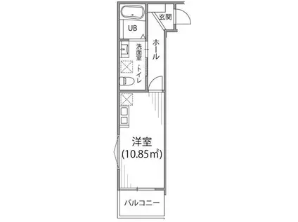 パークサイド平塚(1K/2階)の間取り写真