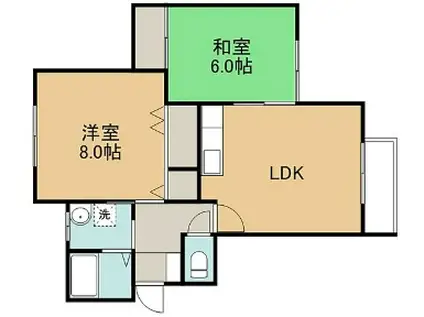 ハウス太郎(2LDK/2階)の間取り写真