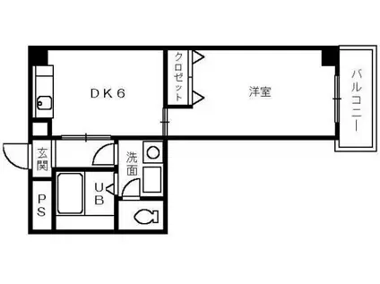 ファーストパレス(1DK/2階)の間取り写真