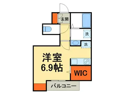ソシア南柏III(1K/1階)の間取り写真