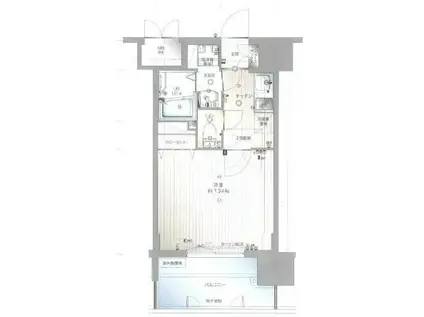 サヴォイ博多ブールバール(1K/2階)の間取り写真