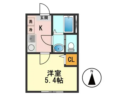 パインリーヴス小岩(1K/2階)の間取り写真