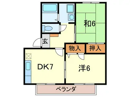 エントピア(2DK/2階)の間取り写真