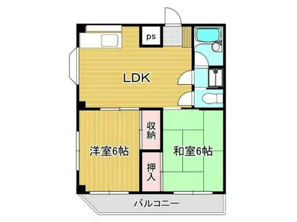カーサ セレッソ(2LDK/2階)の間取り写真