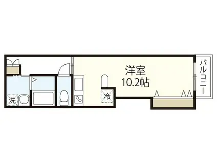 T-LIVING府中本町(ワンルーム/1階)の間取り写真