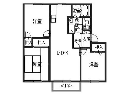 フレグランス箕面II(3LDK/2階)の間取り写真