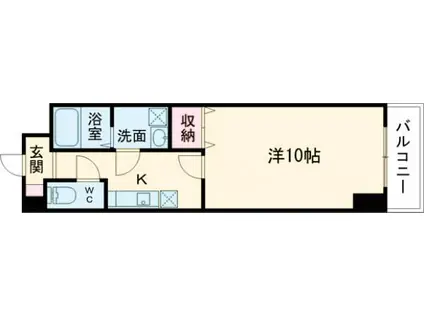 マリンスクエア(1K/6階)の間取り写真