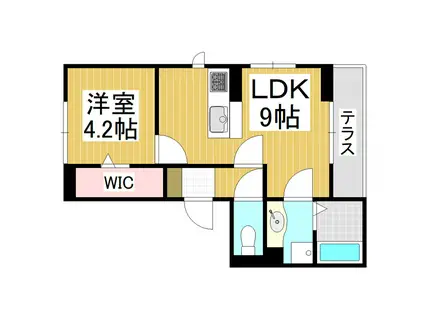 ル・プレヒカリ(1LDK/1階)の間取り写真