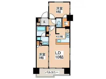 セントラルプレイス新宿御苑(2LDK/15階)の間取り写真