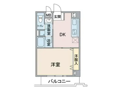 K・Sグランディール(1K/2階)の間取り写真