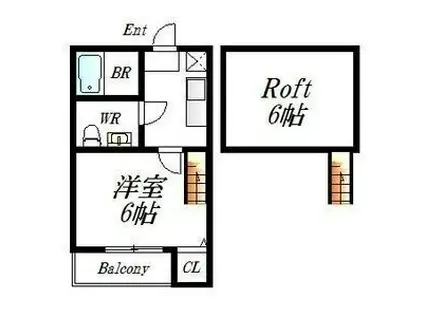 ウイングコート(1K/1階)の間取り写真