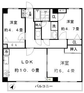 ハル菊名1(3LDK/5階)の間取り写真