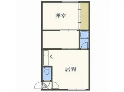 ル・ウエスト円山(2DK/1階)の間取り写真