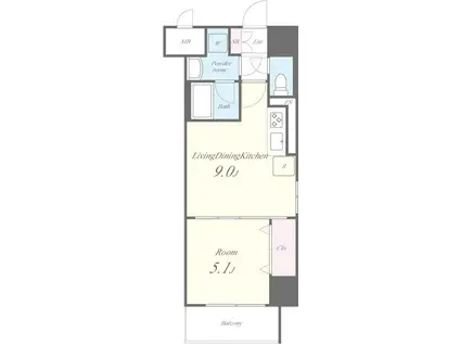 GRAND CHARME(1LDK/6階)の間取り写真