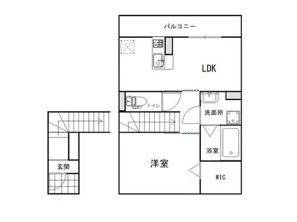 セリシエール陣内(1LDK/2階)の間取り写真