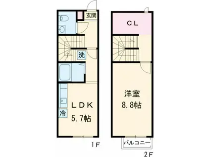 アランチーノ(1DK/1階)の間取り写真