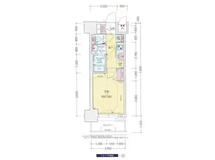 プレサンス太閤通ファシール(1K/4階)の間取り写真