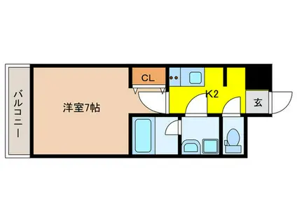 ウェルスクエア池田住吉(1K/1階)の間取り写真