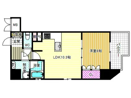リーガル西天満Ⅲ(1LDK/9階)の間取り写真