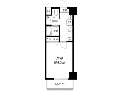 天神東レジデンス(1K/11階)の間取り写真