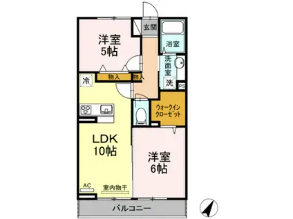 ソフィアさつき(2LDK/3階)の間取り写真