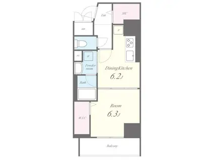 アーク日本橋人形町(1DK/7階)の間取り写真