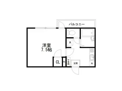 アメニティC(1K/2階)の間取り写真