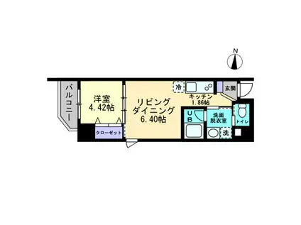 アルファレガロ亀戸(1LDK/8階)の間取り写真