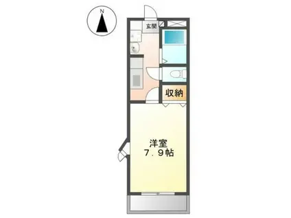 カスティージョII(1K/2階)の間取り写真