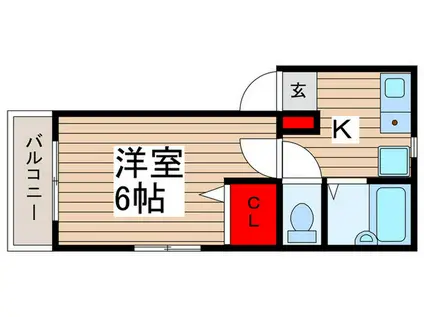 プチパレス(1K/2階)の間取り写真