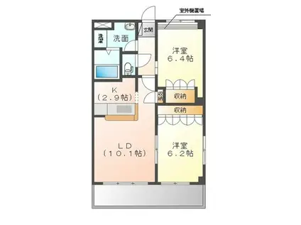 ドルチェ(2LDK/3階)の間取り写真