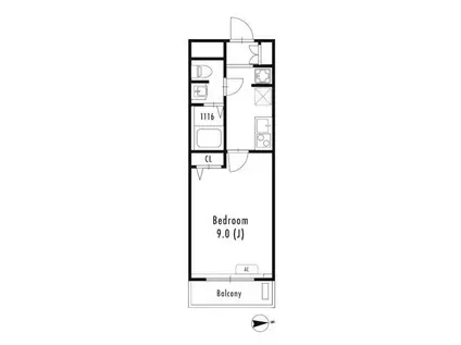グランパセオ文京小日向(1K/2階)の間取り写真