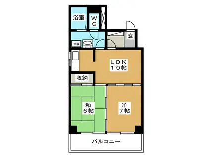 TWIN HILLS(2LDK/5階)の間取り写真