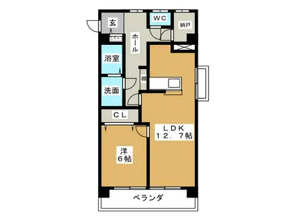 ステーションテラス(1SLDK/5階)の間取り写真