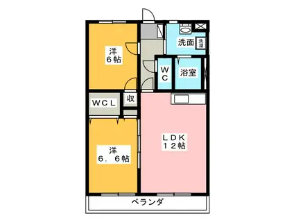ブライトリー半田山(2LDK/1階)の間取り写真