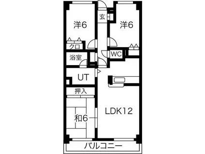 エムズ南6条ビル(3LDK/4階)の間取り写真