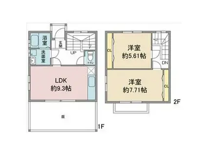 エスパスよもぎ台(2LDK/2階)の間取り写真
