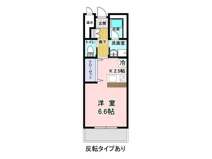 メゾンヴェールいずも(1K/2階)の間取り写真