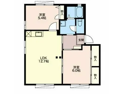 セント・ポーリアA(2LDK/1階)の間取り写真