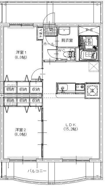 フレグランス今市(2LDK/1階)の間取り写真
